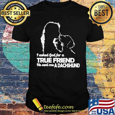 I asked God for a True Friend he sent me a Dachshund and Girl shirt