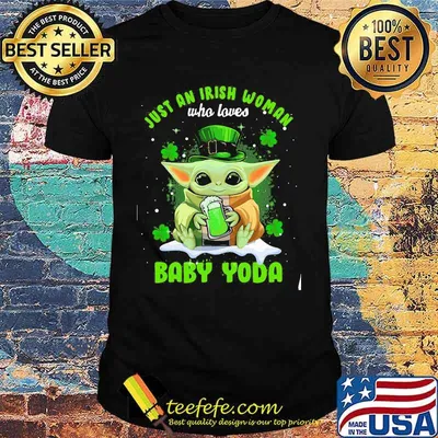 Just An Irish Woman Who Loves Baby Yoda Patrick’s Day Shirt