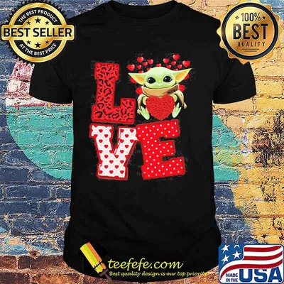Love Baby Yoda Star Wars Heart Valentine Day Shirt