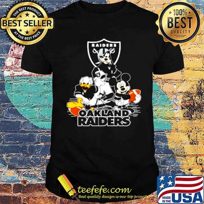 Mickey Mouse Donald Duck And Goofy With Oakland Raiders Sport shirt