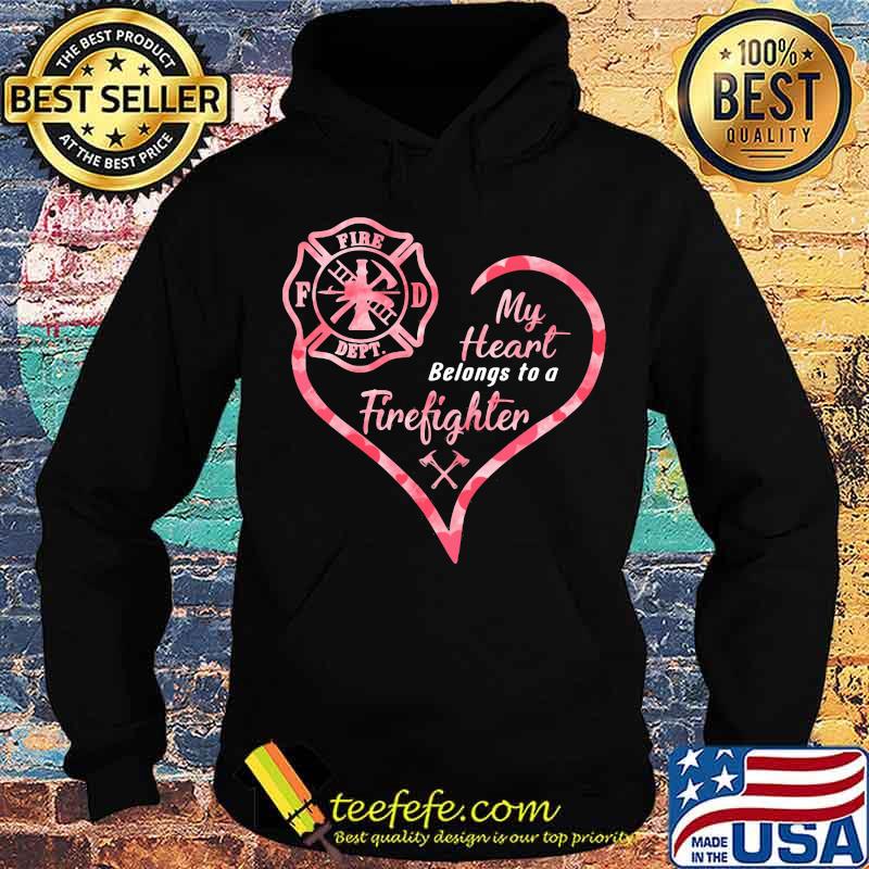 My Heart Belongs To A Firefighter Lover Shirt