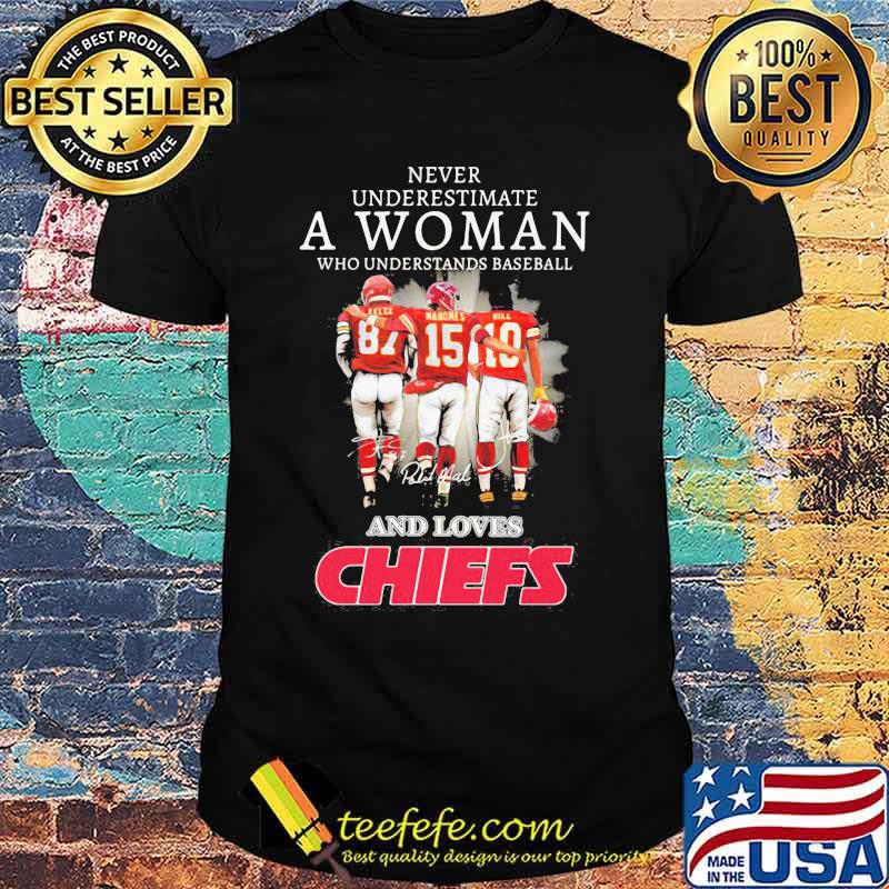 Never Underestimate A Woman Who Understands Baseball And Loves Chiefs Shirt