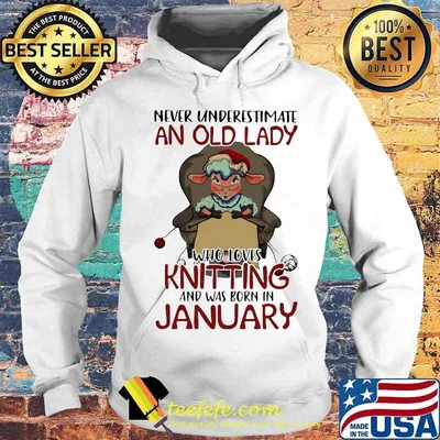 Never Underestimate An Old Lady Who Loves Knitting And Was Born In January Sheep Shirt