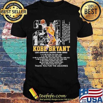 Number 24 Kobe Bryant Los Angeles Lakers 1966 2016 Shirt