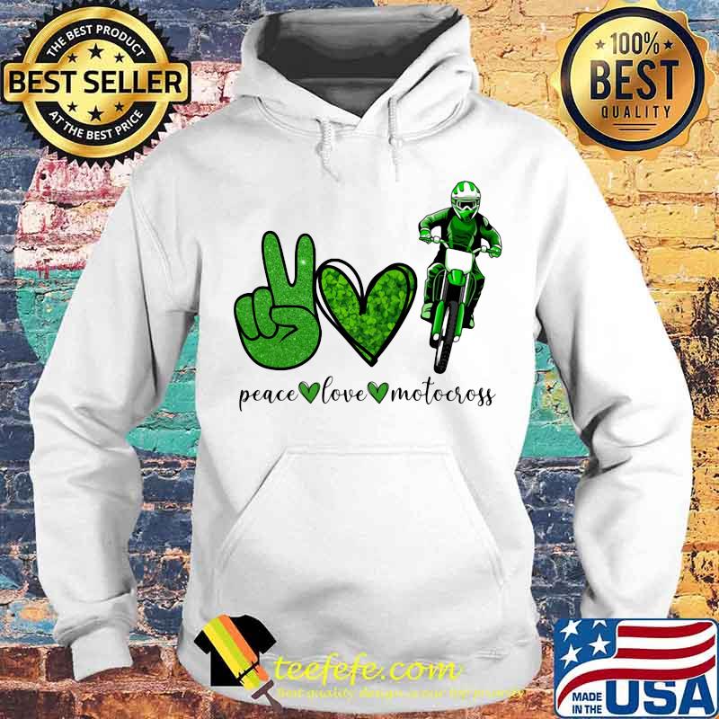 Peace Love Morocross Heart Greean Patrick’s Day Shirt
