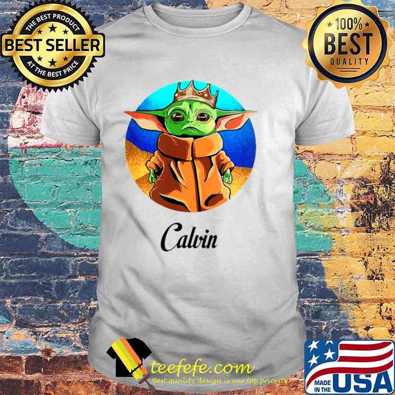 Personalized baby yoda calvin shirt