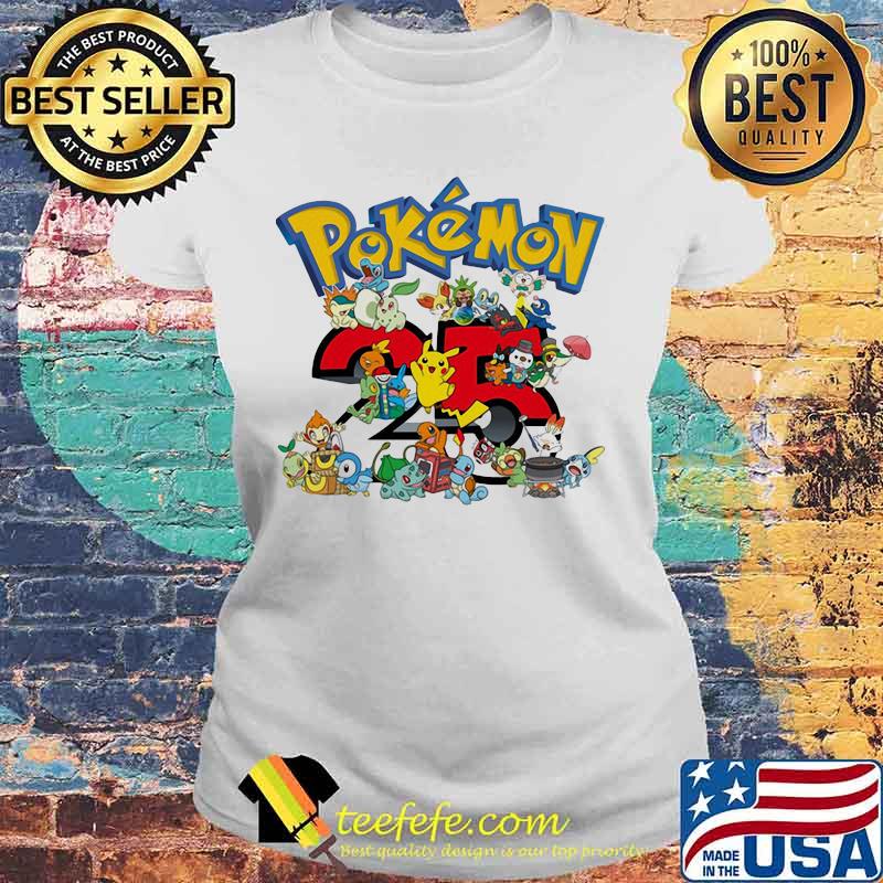 Pokemon 25 Th Anniversary Shirt Laides tee Pokemon 25 Th Anniversary Shirt Laides tee
