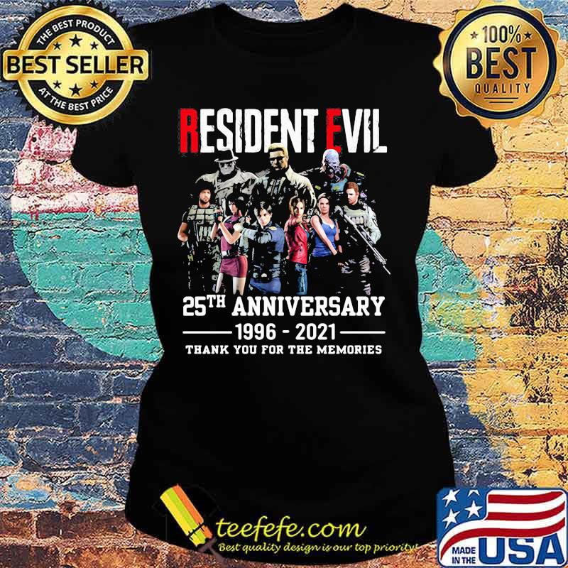 Resident Evil 25th Anniversary 1996 2021 Thank You For The Memories Shirt Ladies tee Resident Evil 25th Anniversary 1996 2021 Thank You For The Memories Shirt Ladies tee