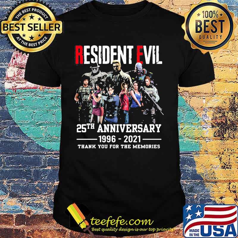 Resident Evil 25th Anniversary 1996 2021 Thank You For The Memories Shirt Resident Evil 25th Anniversary 1996 2021 Thank You For The Memories Shirt