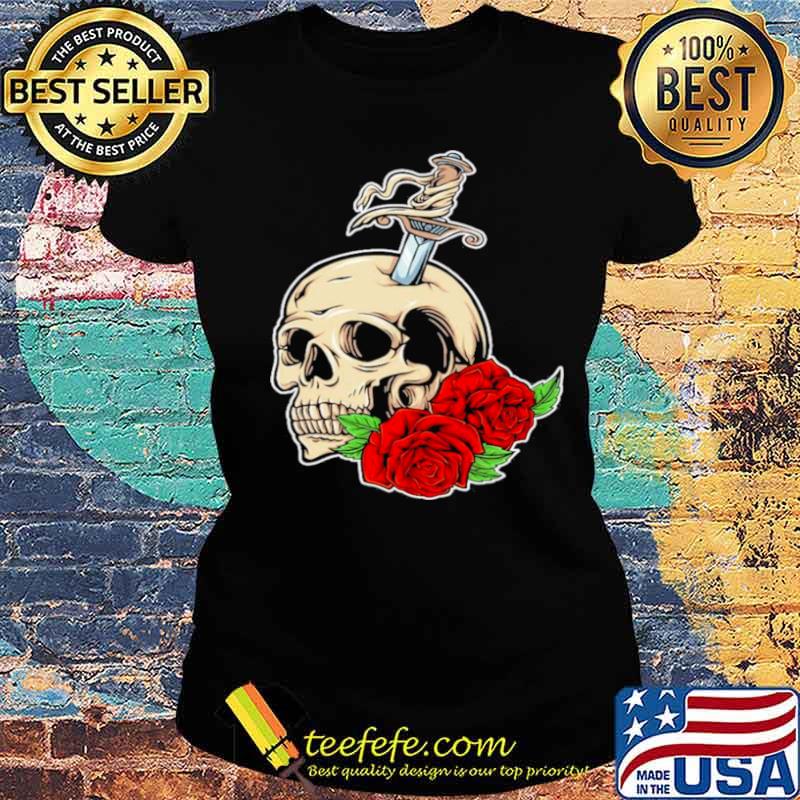 Skull shirt skull roses s Ladies tee Skull shirt skull roses s Ladies tee