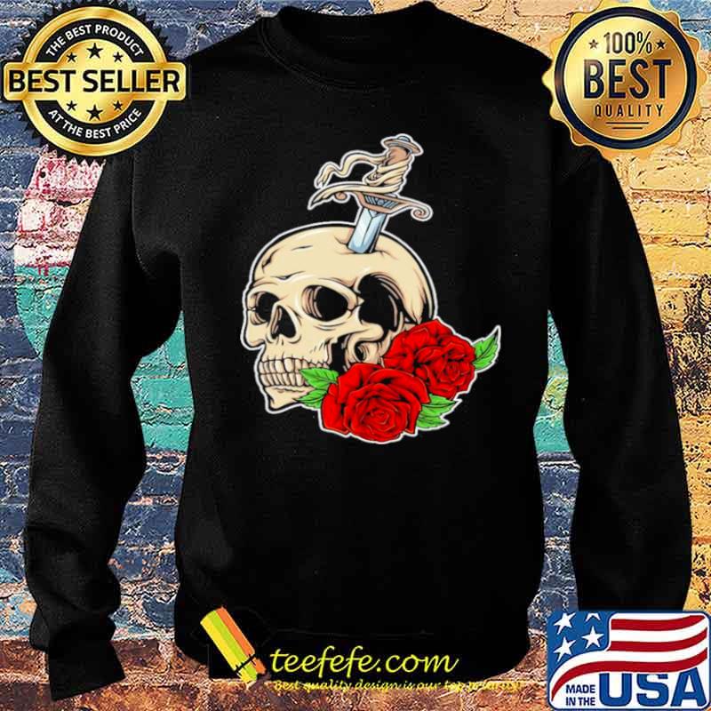 Skull shirt skull roses s Sweater Skull shirt skull roses s Sweater
