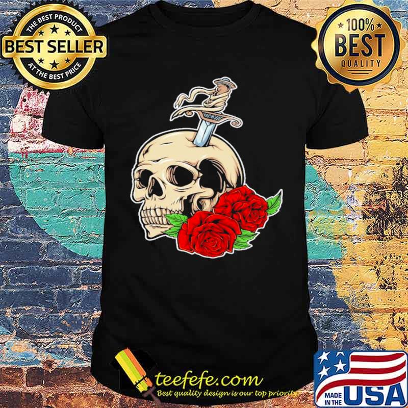 Skull shirt skull roses shirt