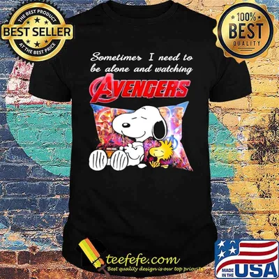 Snoopy And Woodstock Sometimes I Need To Be Alone And Watching Avengers shirt