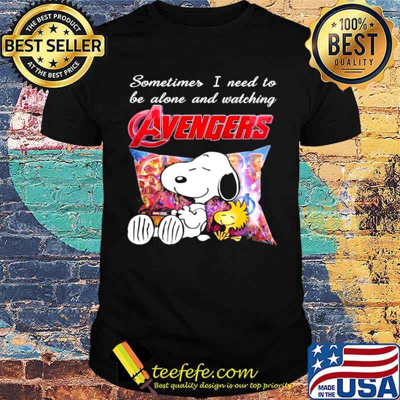 Snoopy And Woodstock Sometimes I Need To Be Alone And Watching Avengers shirt