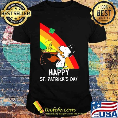 Snoopy Happy St. Patrick's Day Rainbow Shirt