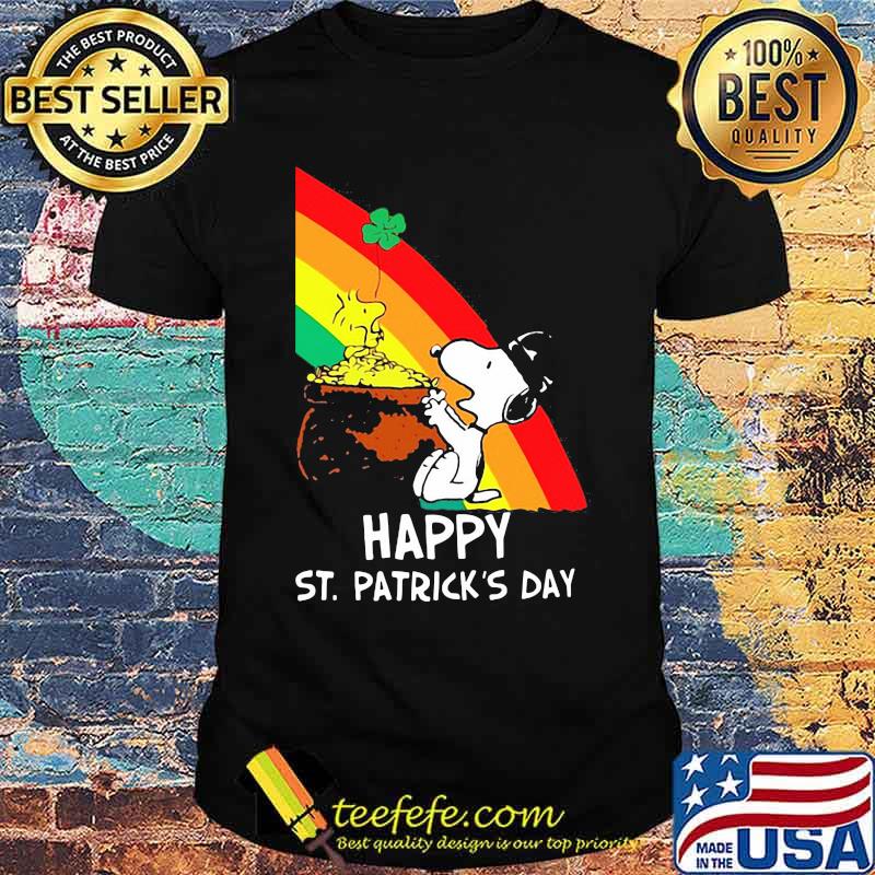 Snoopy Happy St. Patrick's Day Rainbow Shirt