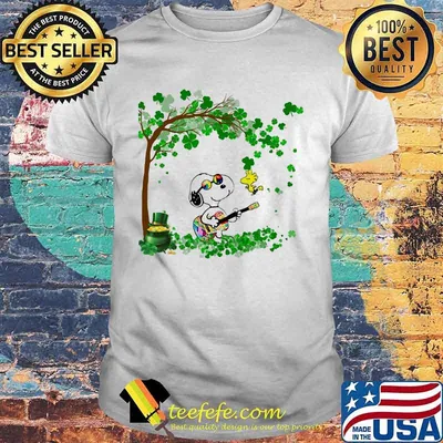Snoopy Play Guitar And Woodstock Irish Patricks Day Shirt