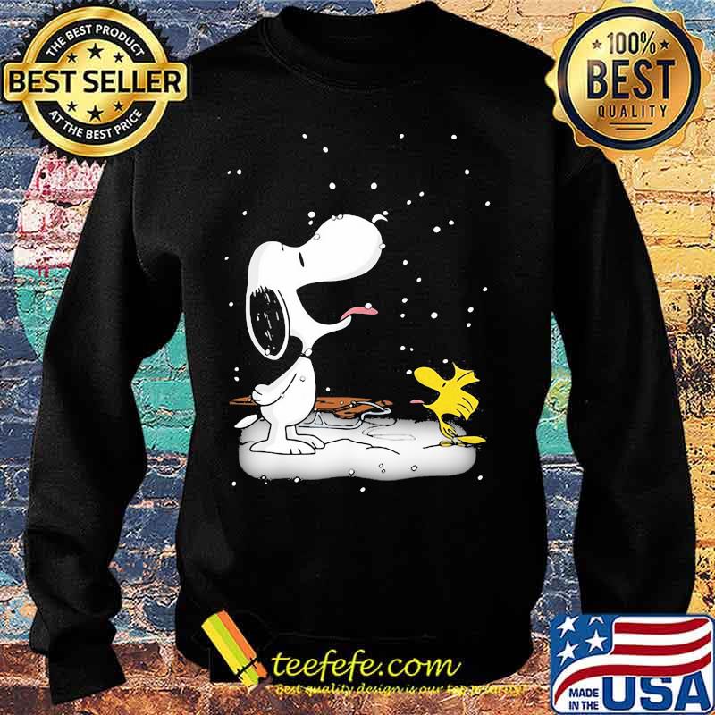 Snoopy With Woodstock Playing In The Snow Shirt Sweater Snoopy With Woodstock Playing In The Snow Shirt Sweater