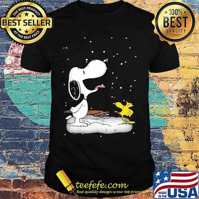 Snoopy With Woodstock Playing In The Snow Shirt