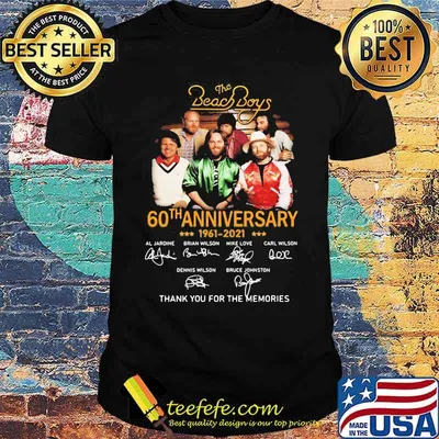 The Beach Boys 60th Anniversary 1961 2021 Thank You For The Memories Signature Shirt