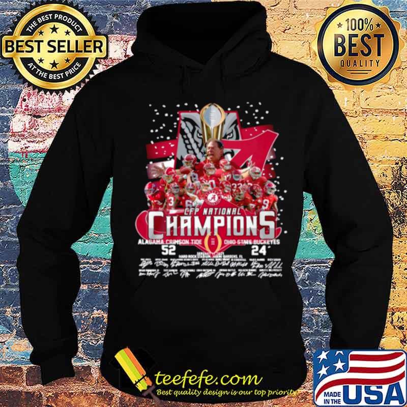 The Cfp National Champions With Alabama Crimson Tide 52 24 Ohio State Buckeyes Signatures s Hoodie The Cfp National Champions With Alabama Crimson Tide 52 24 Ohio State Buckeyes Signatures s Hoodie