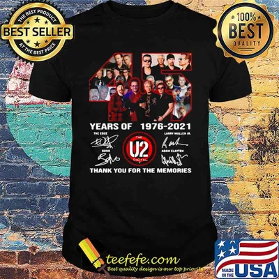 The U2 Portal 45 years of 1976 2021 thank you for the memories signatures shirt