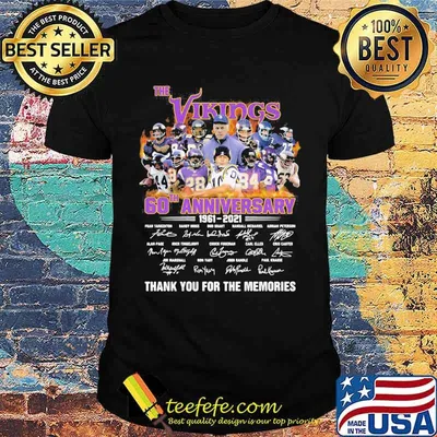 The Vinkings 60th Anniversary 1961 2021 Thank You For The Memories Signature Shirt