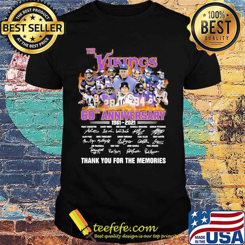 The Vinkings 60th Anniversary 1961 2021 Thank You For The Memories Signature Shirt