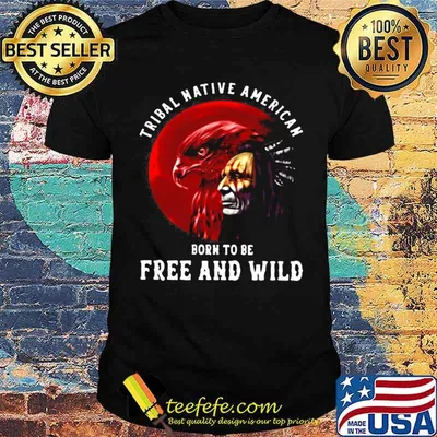 Tribal Native American Born To Be Free And Wild Sunset shirt
