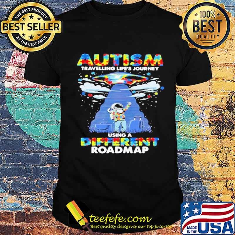 UFO Autism travelling lifes journey using a diferent roamap shirt