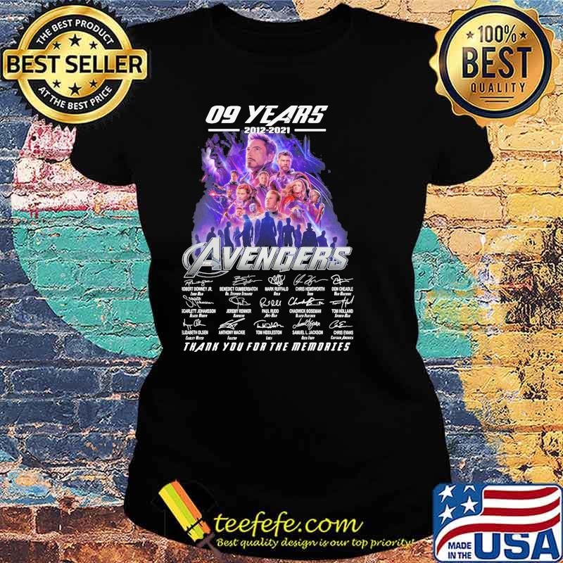 09 Years 2012 2021 Avengers Thank You For The Memories Signature Shirt Ladies tee 09 Years 2012 2021 Avengers Thank You For The Memories Signature Shirt Ladies tee