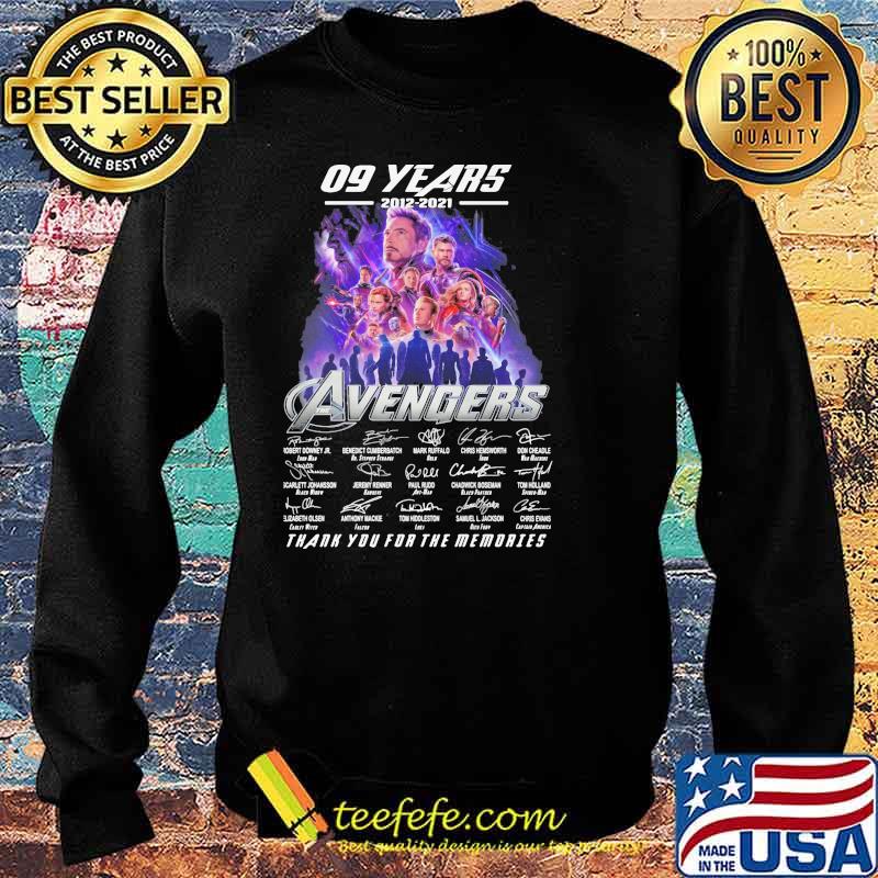 09 Years 2012 2021 Avengers Thank You For The Memories Signature Shirt Sweater 09 Years 2012 2021 Avengers Thank You For The Memories Signature Shirt Sweater