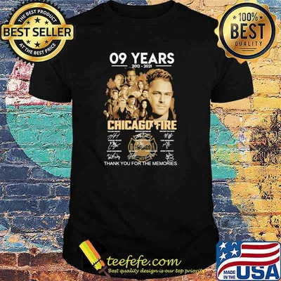 09 Years 2012 2021 Chicago Fire Thank You For The Memories Signature Shirt