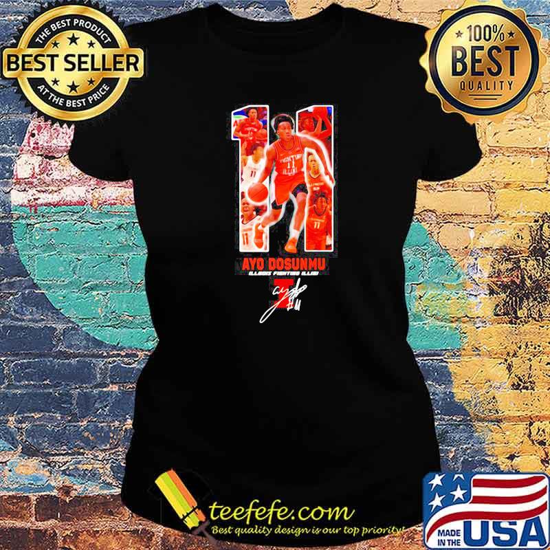11 Ayo Dosunmu Of Illinois Signature Shirt Ladies tee 11 Ayo Dosunmu Of Illinois Signature Shirt Ladies tee