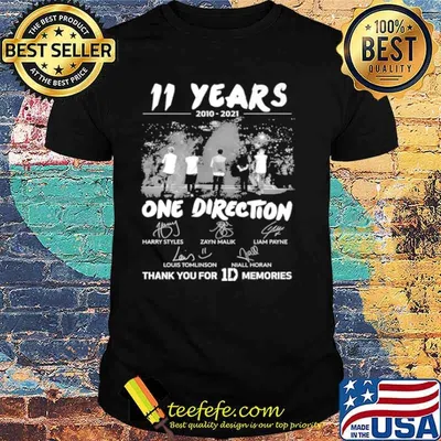 11 Years 2010 2021 One Direction Signature Thank You For 1D Memories Shirt