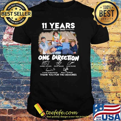 11 Years 2010 2021 One Direction Signatures Thank You For The Memories shirt