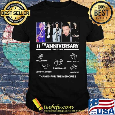 11th Anniversary One Direction Thank You For The Memories Shirt