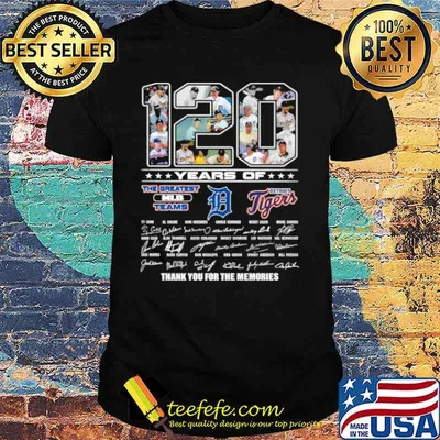 120 Years Of The Greatest MLB Teams Detroit Tigers Signatures Thank You For The Memories shirt