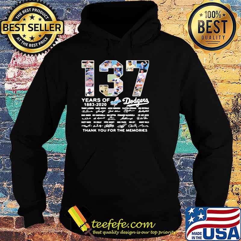 137 Years Of Los Angeles Dodgers 1883-2020 Thank You For The Memories Signatures Hoodie 137 Years Of Los Angeles Dodgers 1883-2020 Thank You For The Memories Signatures Hoodie
