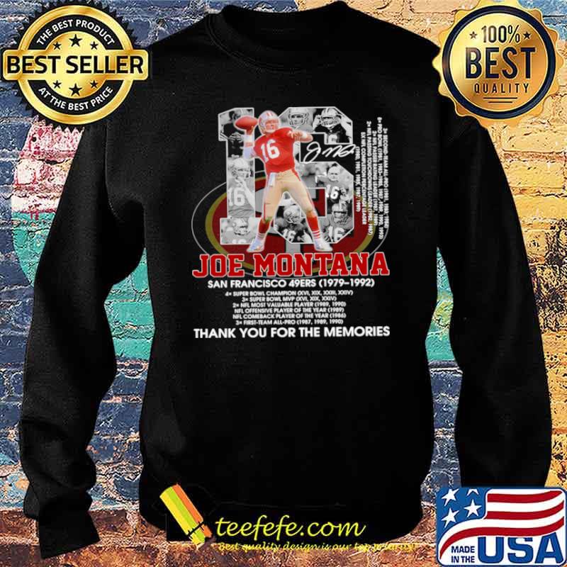 Joe Montana 16 Francisco 49ers 1979-1992 signature shirt