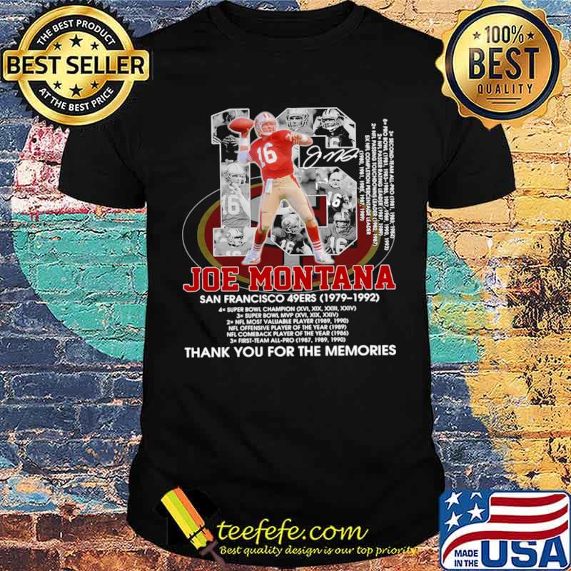 Joe Montana 16 Francisco 49ers 1979-1992 signature shirt