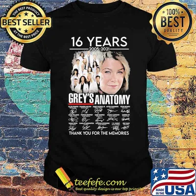 16 Years 2005 2021 Grey’s Anatomy Thank You For The Memories Signature Shirt