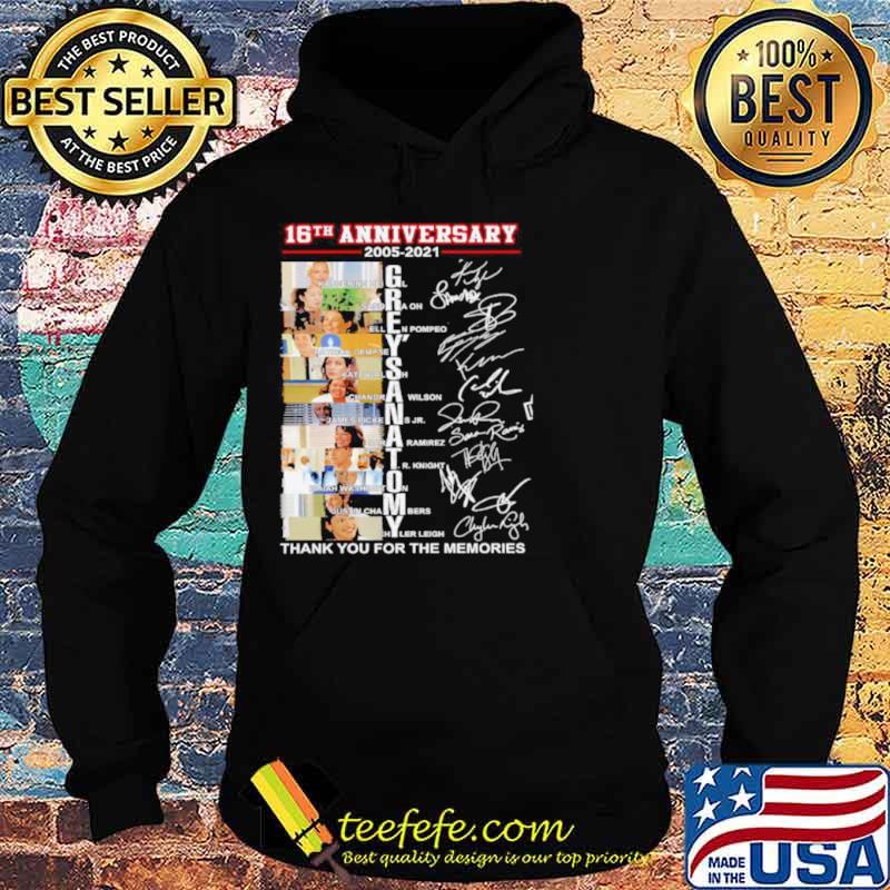 16th Anniversary 2005 2021 Grey’s Anatomy Thank You For The Memories Signatures Hoodie 16th Anniversary 2005 2021 Grey’s Anatomy Thank You For The Memories Signatures Hoodie