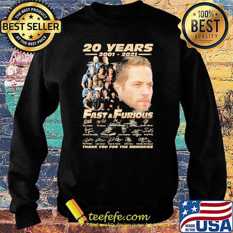 20 Years 2001 2021 Fast & Furious Thank You For The Memories Signature Shirt Sweater 20 Years 2001 2021 Fast & Furious Thank You For The Memories Signature Shirt Sweater