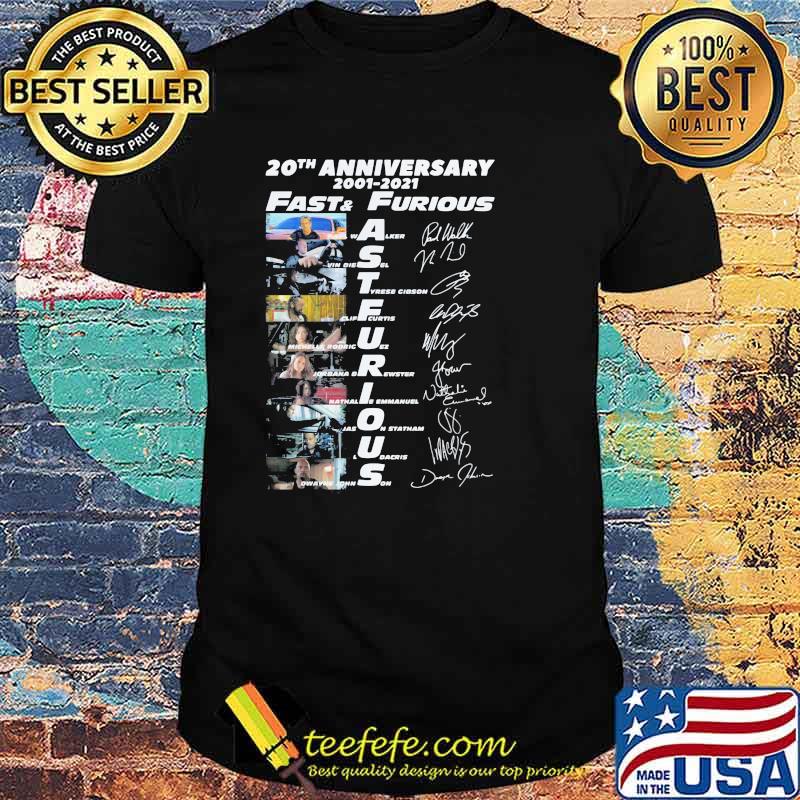 20th Anniversary 2001 2021 Fast And Furious Signature Shirt