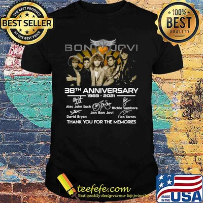 38th Anniversary 1983 2021 Of The Bon Jovi Signatures Thank You For The Memories shirt