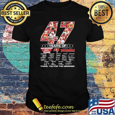 47 Years Of Tampa Bay Buccaneers Thank You For The Memories Signature Shirt