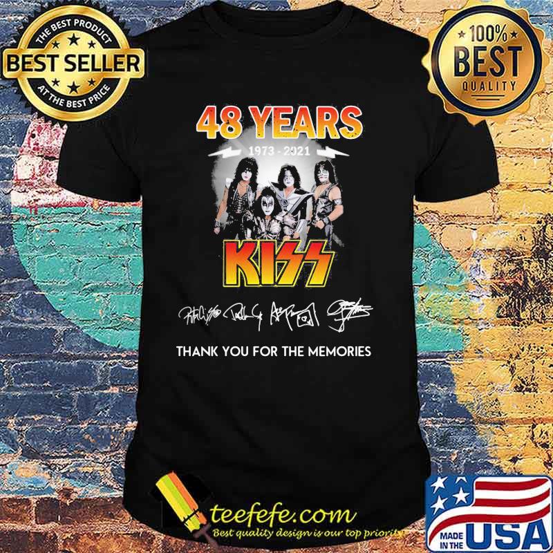 48 Years 1973 2021 Kiss Thank You For The Memories Signature Shirt