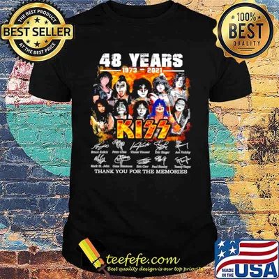 48 Years 1973 2021 Kiss Thank You For The Memories Signatures Shirt