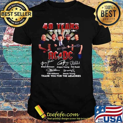 48 Years 1973 2021 Of AC DC Band Signatures Thanks For The Memories shirt